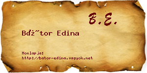 Bátor Edina névjegykártya